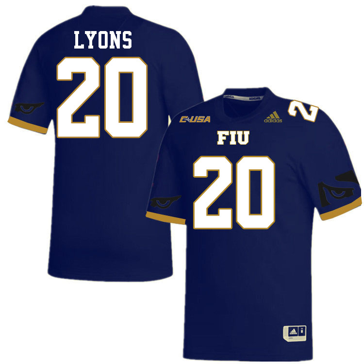 #20 Devonte Lyons FIU Jersey,Florida International University Panthers Football Jersey-Navy